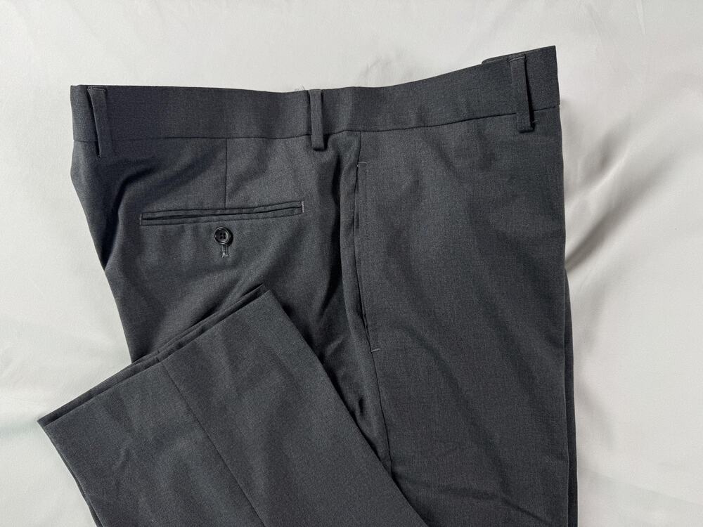 Brooks Brothers Pants Mens 38x28 Gray Wool Stretch Dress Slacks Traditional
